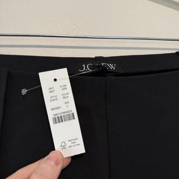 J. Crew NWT Black Wide-Leg Pant in Stretch Ponte Size Large - Picture 4 of 10